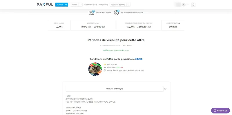 vendeur paxful
