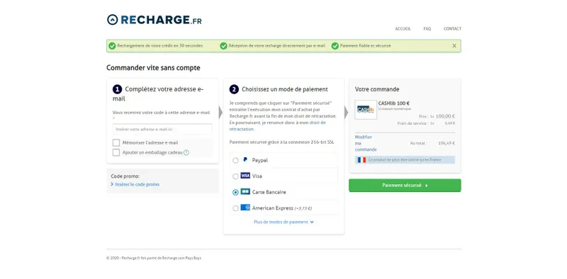 confirmation achat cashlib