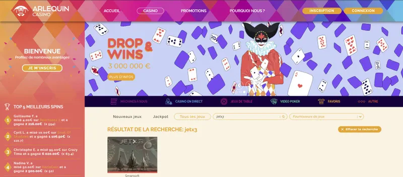 arelquin casino jetx 3