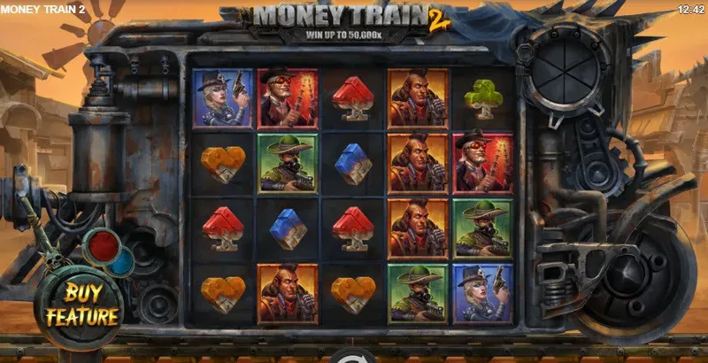 Grille de départ de la machine a sous Money Train 2