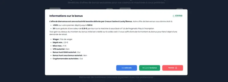 Exemple d’un casino en ligne qui accepte les bonus hunt sur sa plateforme