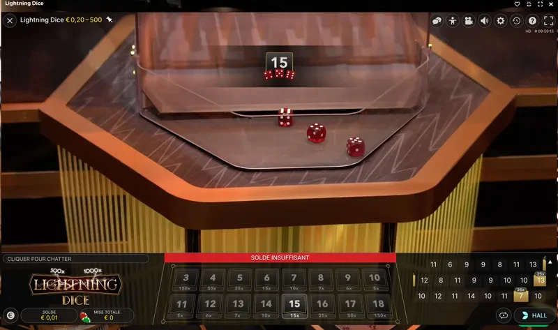 résultat final lightning dice