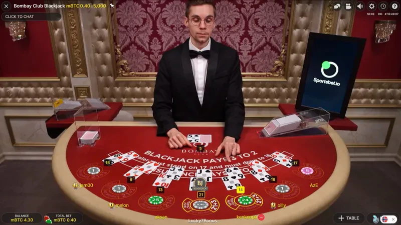 In this example, Lucky7Bonus gets a blackjack with a jack and an as.