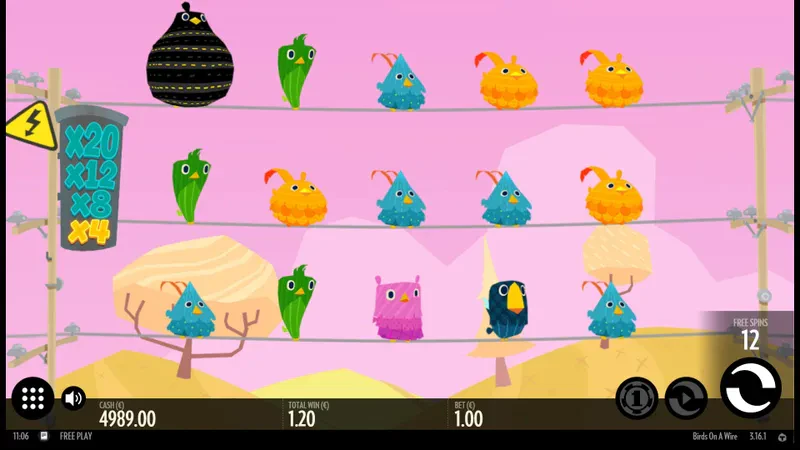 Bonus game Birds on a Wire
