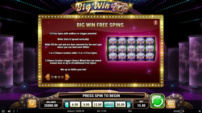 bonus big win 777