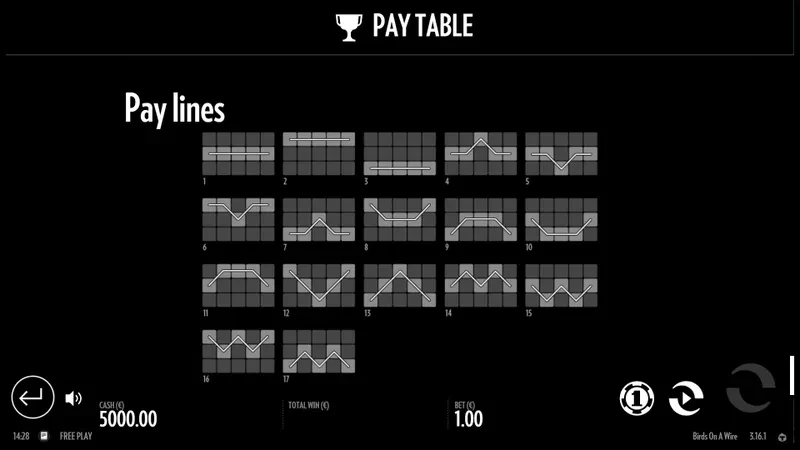 Paylines Birds on a Wire