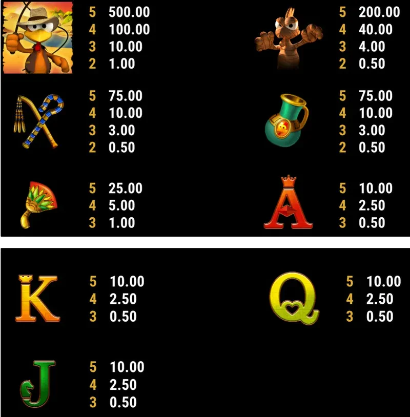 symbols book of crazy chicken