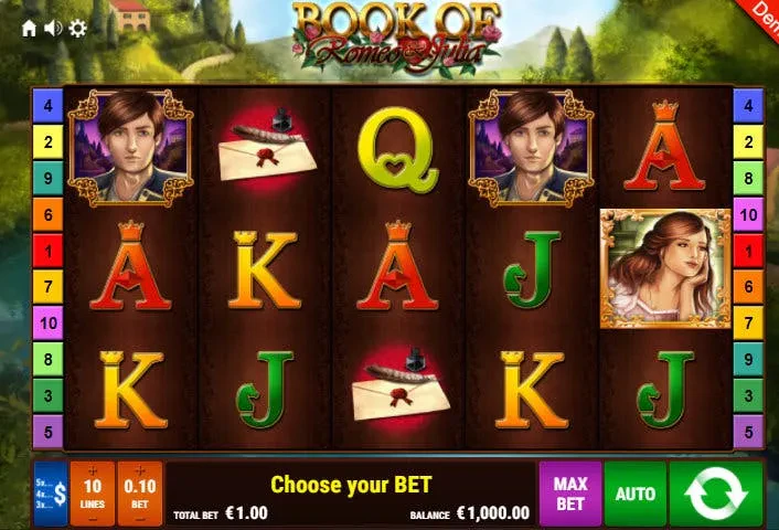 interface jeu book of romeo and julia