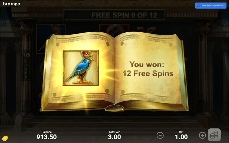 symbole avant le début des free spins