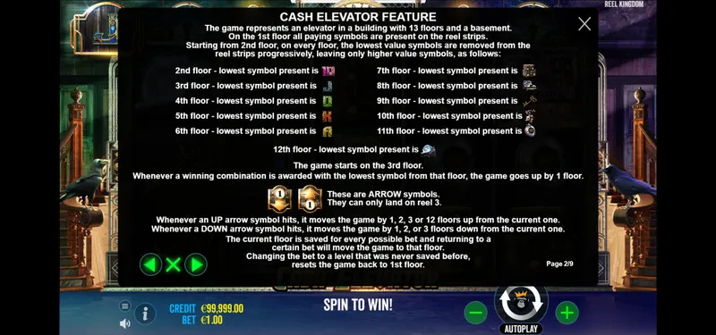 cash elevator floors