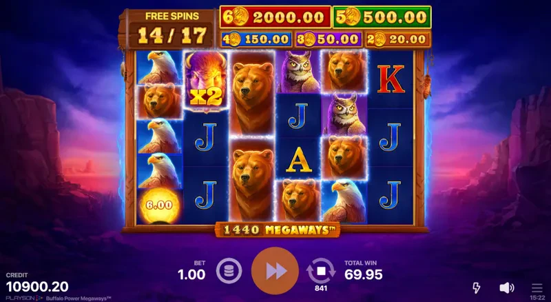 free spins bonus buffalo power megaways