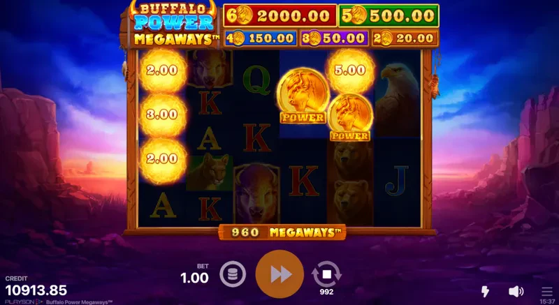 scatter jackpots bonus buffalo power megaways