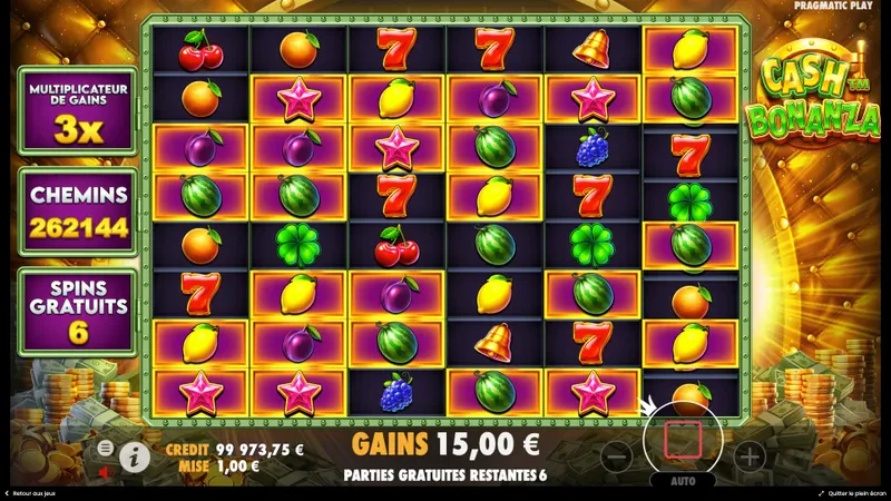 Fonctionnalité bonus sur Cash Bonanza