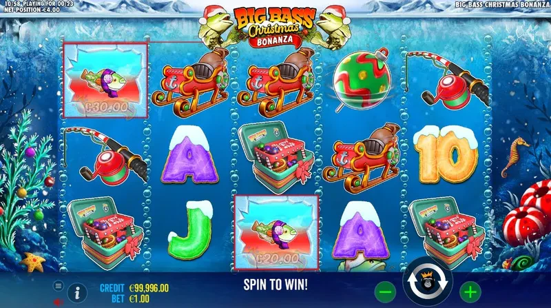 jeu de base sur christmas big bass bonanza