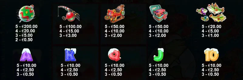symboles de la slot christmas big bass bonanza