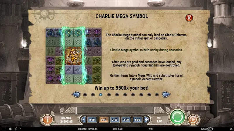 charlie chance curse cleopatra fonctions
