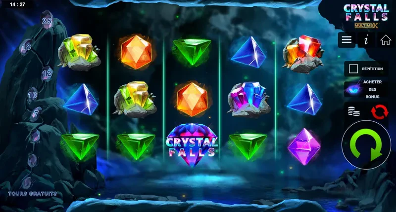 tours gratuits bonus crystal falls multimax