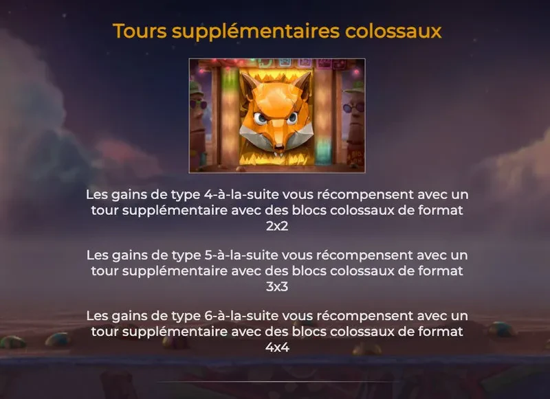 tours supplémentaires colossaux