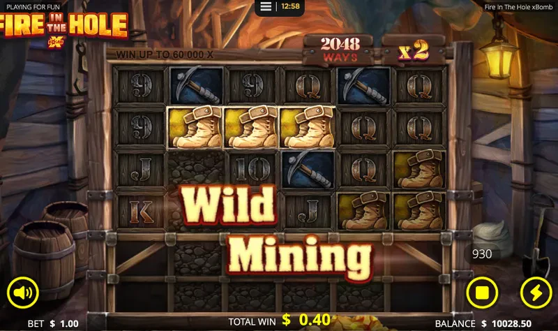 wild mining fire in the hole