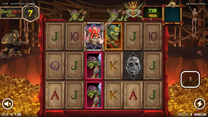 Fonctionnalité dans Fresh meat spin sur Evil Goblins xBombs