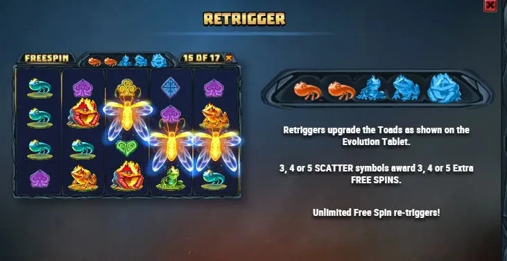 retrigger fire toad
