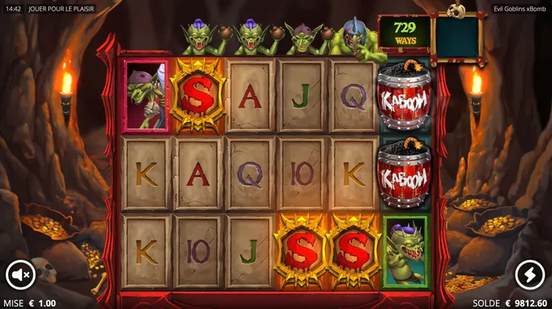 Déclenchement bonus explosive fresh meat spins sur Evil Goblins xBombs