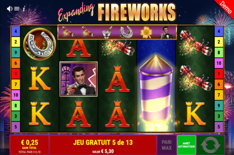 Fonctionnalité durant les parties gratuites d'Expanding Fireworks