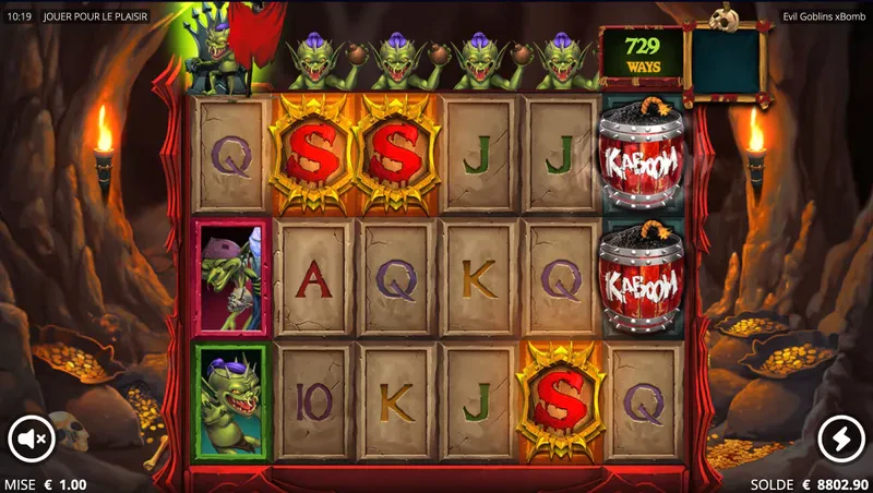 Parties bonus explosive goblins feast spin sur Evil Goblins xBombs