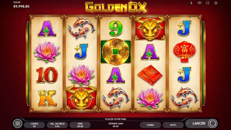jeu de base de la slot golden ox endorphina