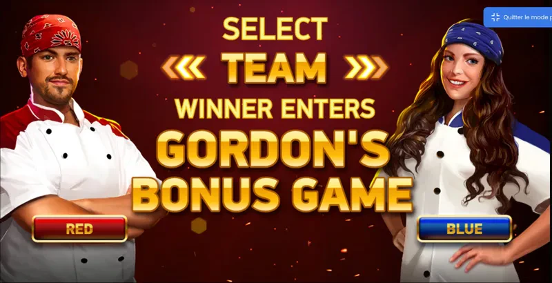 choix de l'équipe dans le bonus