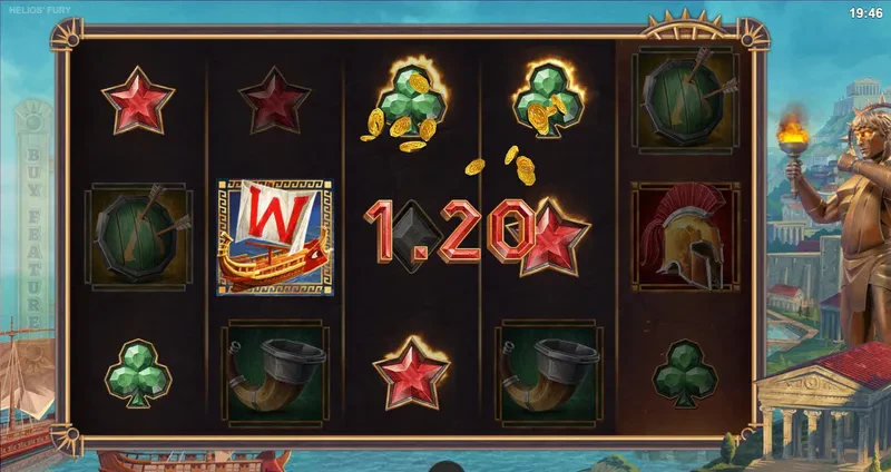 Symbole wild dans jeu de base Helios Fury