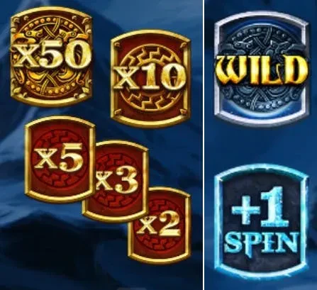 symbole wild et multiplicateur ice wolf