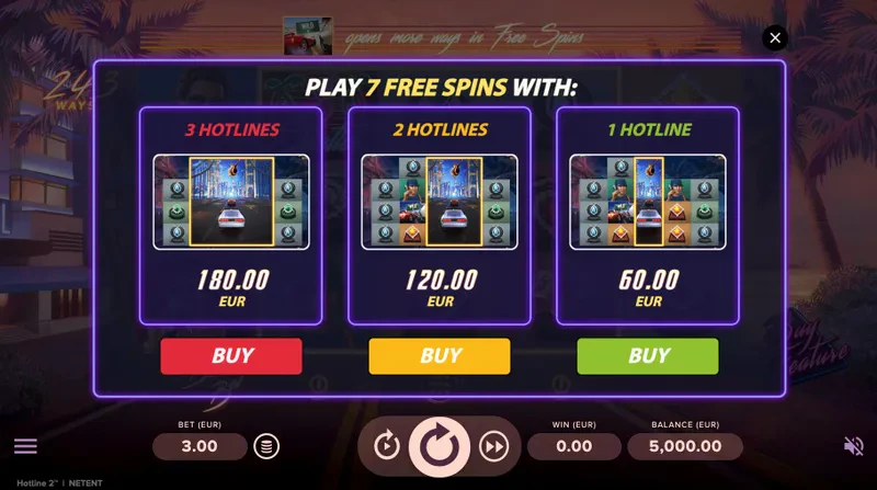 fonction achat de bonus sur hotline