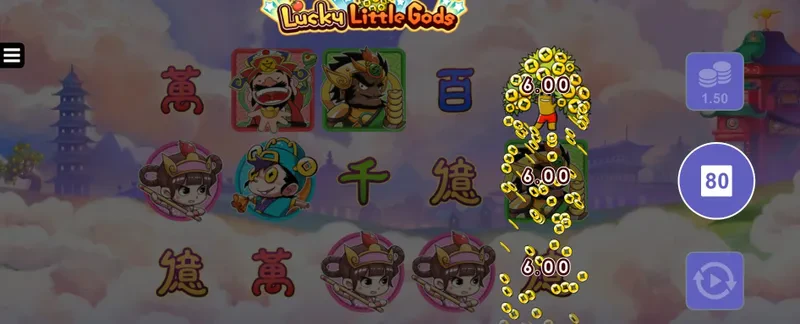 wilds bonus win base game slot lucky little gods microgaming