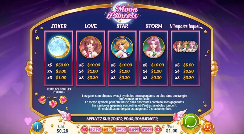 symboles moon princess
