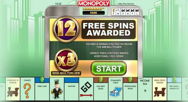tours gratuits monopoly megaways