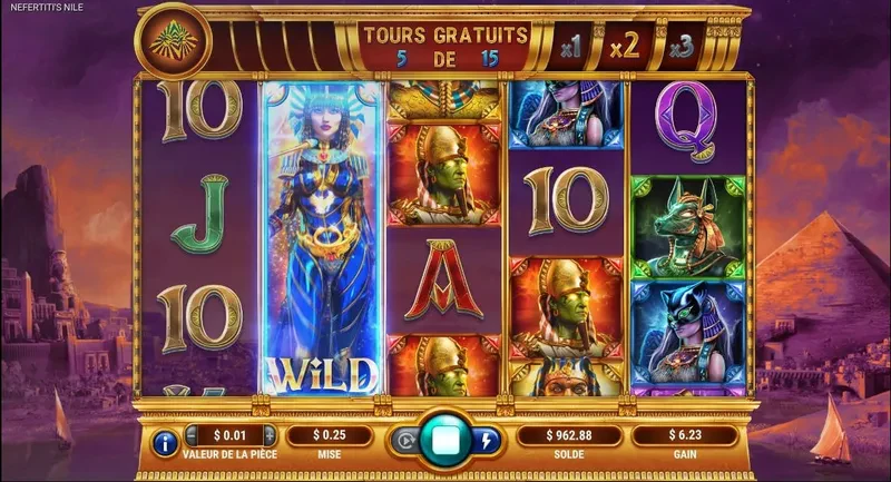 Nefertiti's Nile bonus free spins