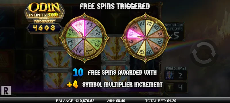 Odin Infinity Reels Megaways bonus roue