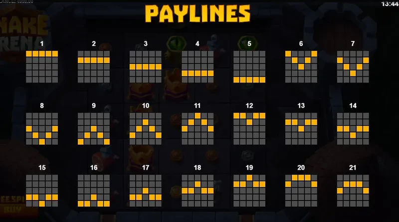 lignes paiement snake arena