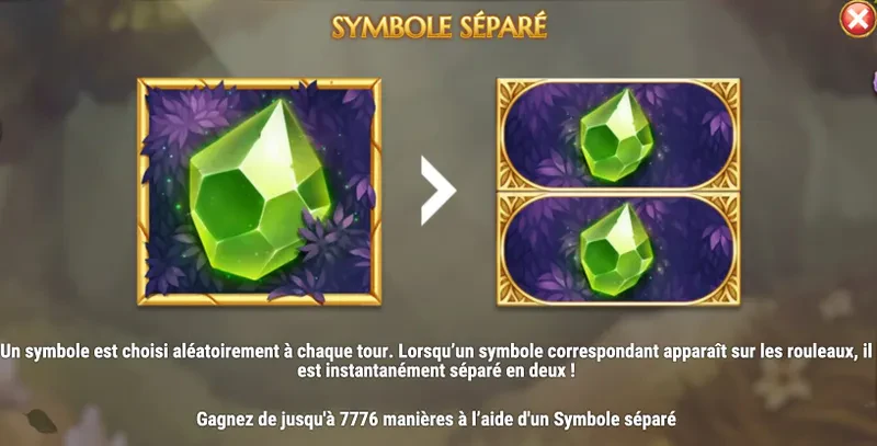 symboles qui se séparent durant la fonction