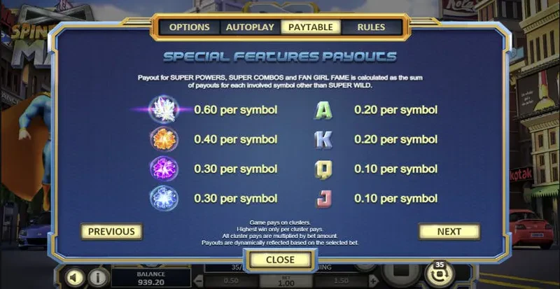 spinfinity man symboles