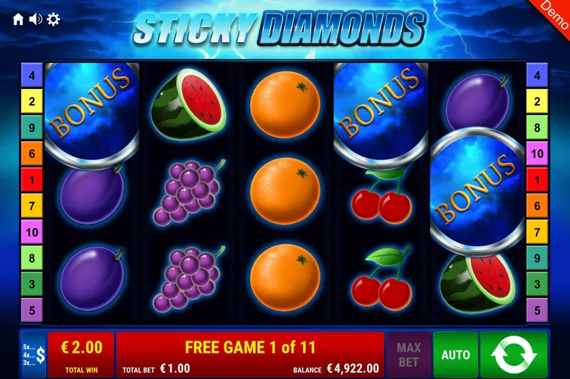 scatter sticky diamonds