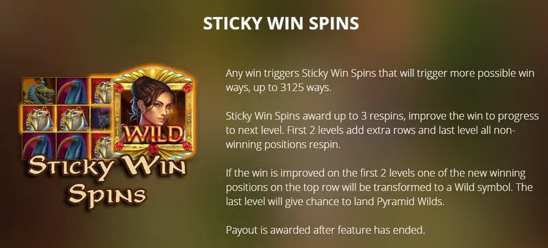 sticky win spins tomb of akhenaten