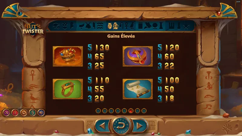 Tut's Twister High symbols