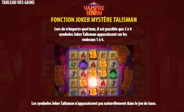 fonction bonus talisman vampire senpai