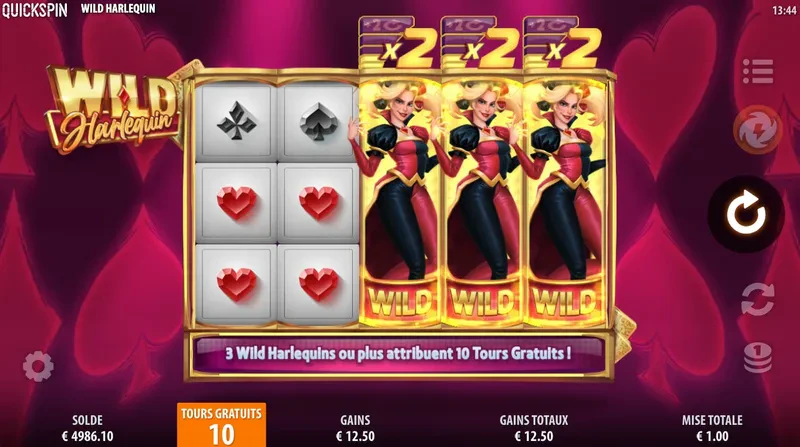 Obtention du bonus Wild Harlequin