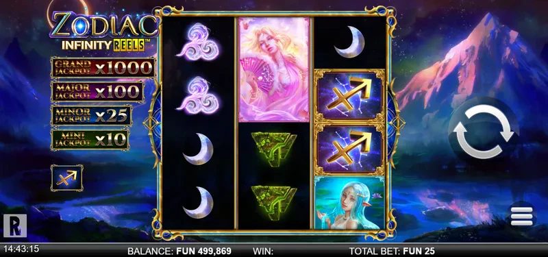 Zodiac Infinity Reels base game