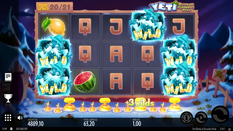 Free spins Yeti Battle of Greenhat Peak