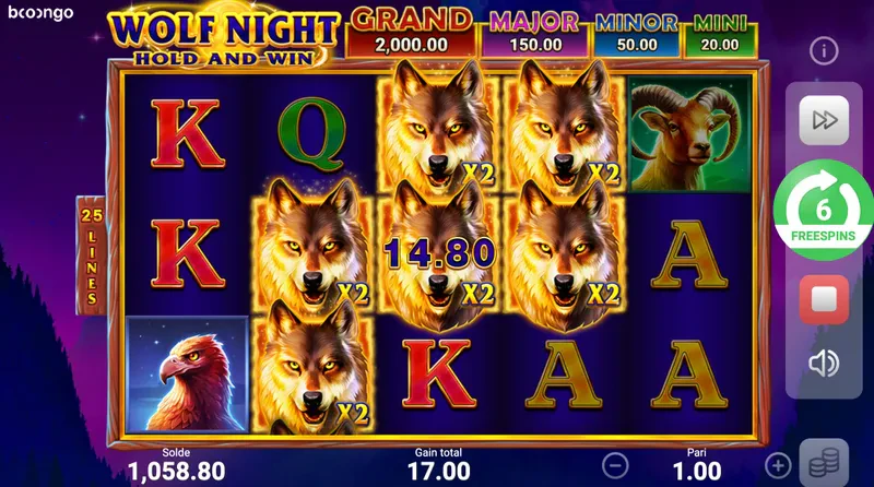 bonus free spins wolf night