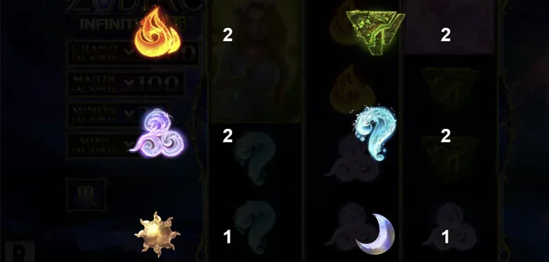 Zodiac Infinity Reels symbols